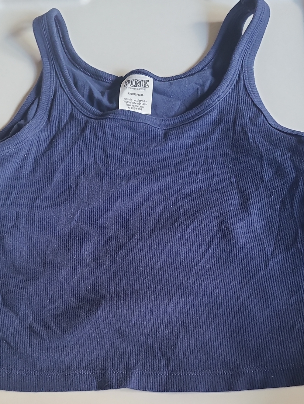 PINK Victoria's Secret Ribbed Tank Top in Navy